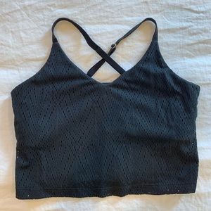 Worn twice || Black Mesh in Line Crop Tank